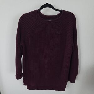 Ellen Tracy Rich Maroon Crew Neck Sweater